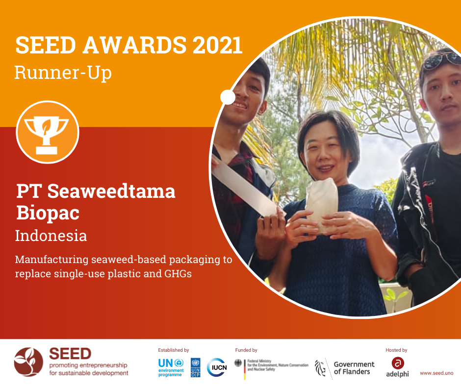 PT Seaweedtama Biopac Indonesia was Selected as Runner Up of 2021 SEED International Award for Low Carbon Category