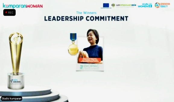 Biopac Successfully Becoming an Honorable Mention of Leadership Commitment, UN Women 2020 Asia-Pacific WEPs Awards