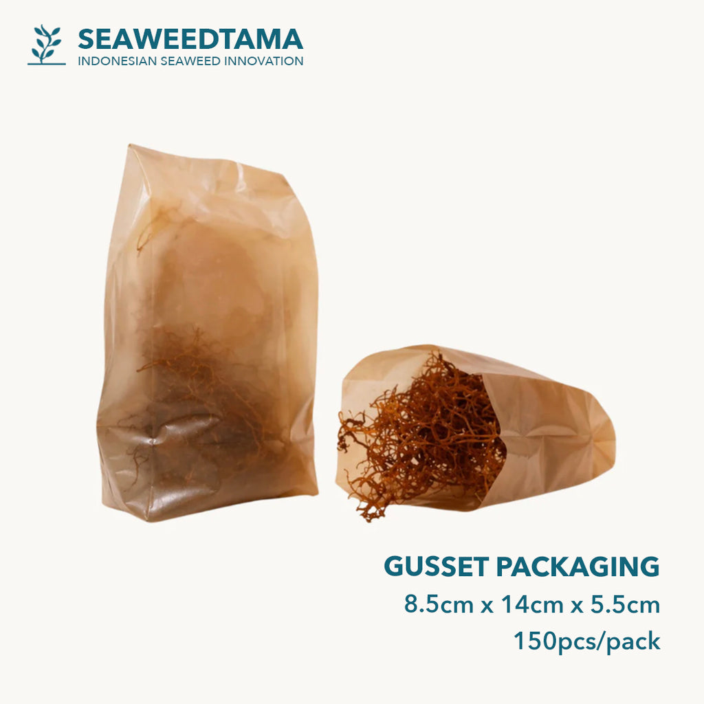 Seaweedtama Disposable and Compostable Gusset Bag 8,5x14x5,5cm, 150 pcs/pack